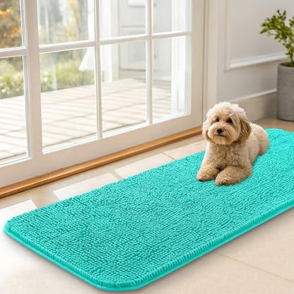 OLANLY Dog Door Mat for Muddy Paws 47x17, Super Absorbent Chenille Mud Mat by OLANLY