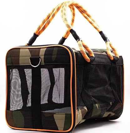 Buddy's Best Airline Approved Pet Carrier – Army Camo & Orange - Image 4