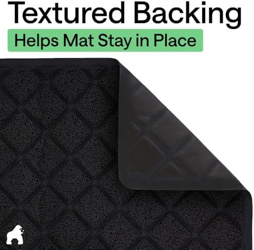 GORILLA GRIP Cat Litter Box Mat, Coiled Mesh Trapping Mats, 24x17 Black - Image 4