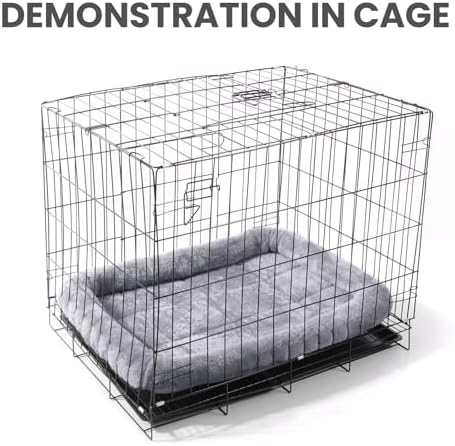 Patas Lague Small Dog Bed Bolster Pet Crate Mat 24''x18'' Dark Grey - Image 6