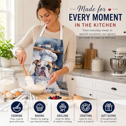Caroline's Treasures American Bulldog The Chef Apron Cooking Kitchen Server - Image 6