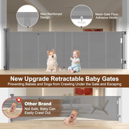 Miumoon 150 inch Reinforced Retractable Baby Gates 34 inch Tall - Image 2