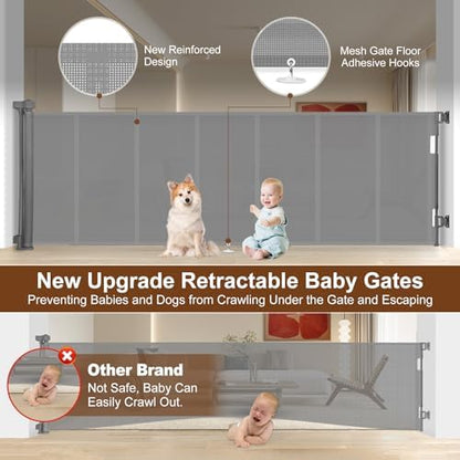 Miumoon 150 inch Reinforced Retractable Baby Gates 34 inch Tall - Image 2