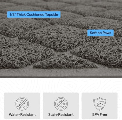 GORILLA GRIP Cat Litter Box Mat, Coiled Mesh Trapping Mats, 47x35 Charcoal - Image 5