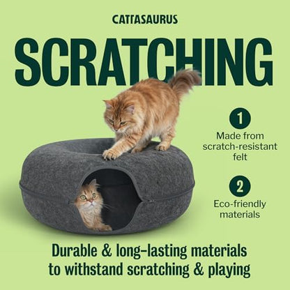 Cattasaurus Peekaboo Cat Cave Duo Jumbo Set, Extra Spacious Cat Donut - Image 6