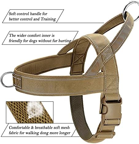 No Pull Dog Harness Brown for Small Medium Large Sized Dog, Reflective Escape - Image 6