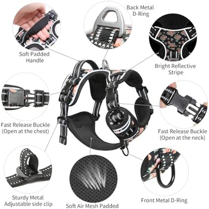 Timos No Pull Dog Harness, NO Need Go Over Dogs Head 3 Snap Buckles Reflective - Image 4