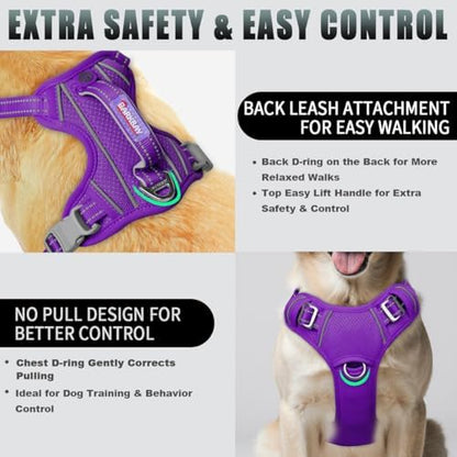 BARKBAY No Pull Dog Harness Large Reflective Dog Harness - Image 3
