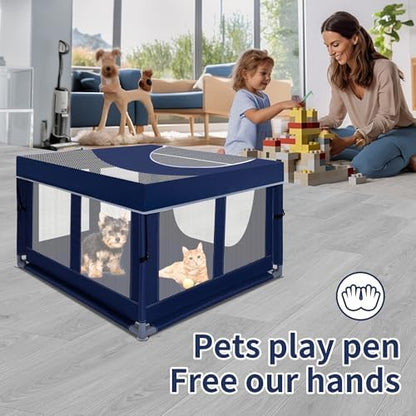 Dog Kitten Playpen with Play Pen Cover - Image 3