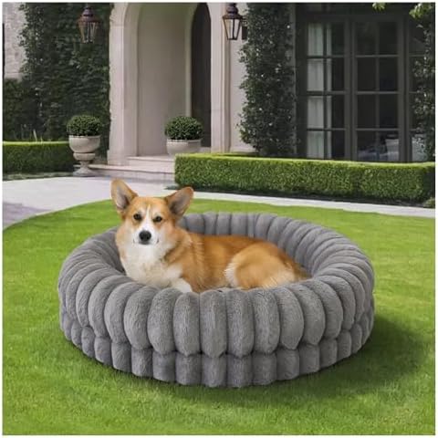 BALANCE Luxury Donut Dog Bed, 30 Inches Round Dog Bed Medium Size Dogs Washable by BalancePet