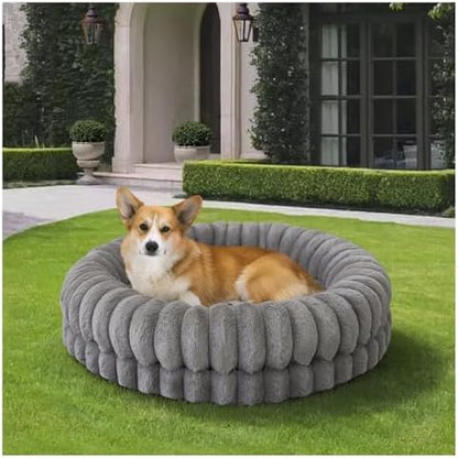 BALANCE Luxury Donut Dog Bed, 30 Inches Round Dog Bed Medium Size Dogs Washable by BalancePet
