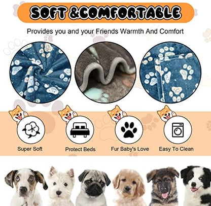 Rezutan Blanket for Large Dogs & Cats Soft Reversible Cute Paw 40"x31" - Image 2