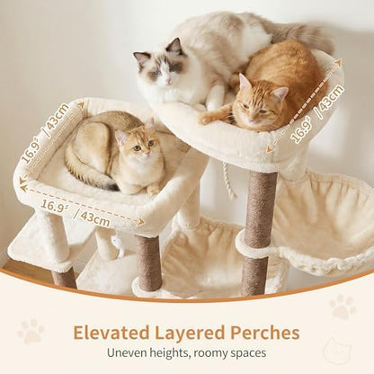 Heybly Cat Tree, 69.7 in Secure Anti-Tip Cat Tower - Image 3