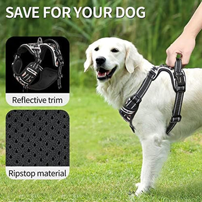 HEELE Dog Harness, No Pull Adjustable Padded Reflective Harness - Image 3
