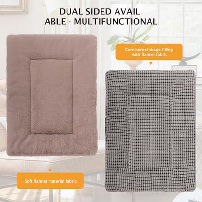 Reversible Dog Bed Mat with Plush and Corn Velvet, Soft Warm Pet Cushion - Image 5