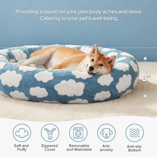 JOEJOY Jacquard Donut Round Small Dog Bed - Image 2