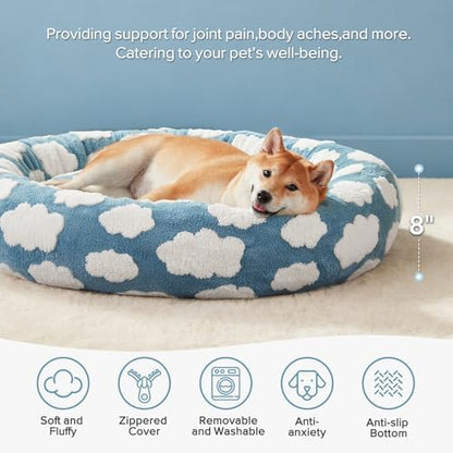JOEJOY Jacquard Donut Round Small Dog Bed - Image 2