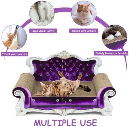Luxury Cardboard Cat Scratcher Sofa Bed, Couch Shaped Cat Scratching Board - Image 4