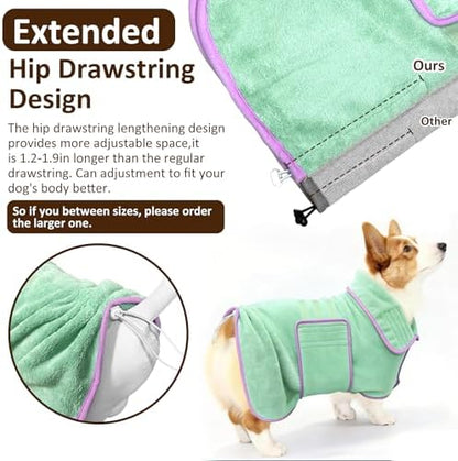 Soft Dog Bathrobe Fast Drying Dog Coat, Super Absorbent Dog Towels - Image 3
