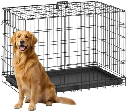 FDW | 36" Foldable Metal Dog Crate | Dark Black | Cage by FDW