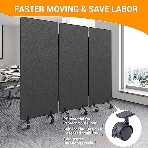 3 Panel Soundproof Room Divider, Portable Acoustic Office Divider - Image 4