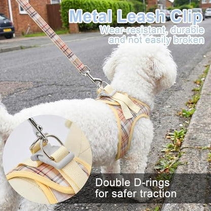 AIITLE Step in Dog Harness and Leash Set Plaid Adjustable - Image 2