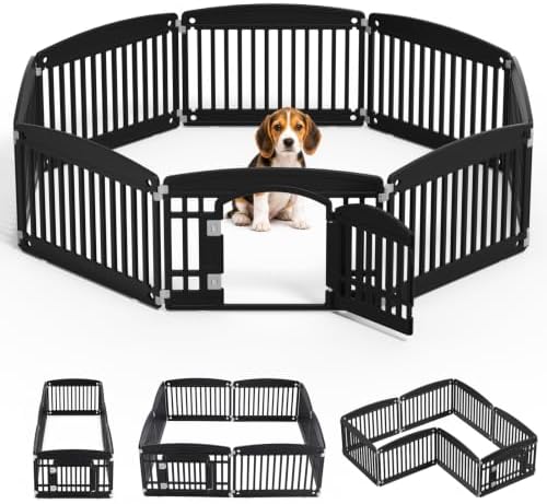 NEWBULIG 8 Panels 24 Inch Dog Playpen, Plastic Pet Play Pen Fence by NEWBULIG