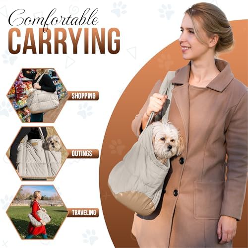 Plush Dog Purse Carrier for Small Dogs, Soft Tote - Image 3