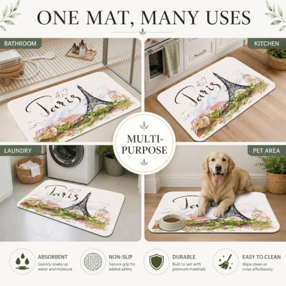 Natural Diatomaceous Earth Bath Mat, Ultra Thin Quick Dry Floor Rug - Image 7