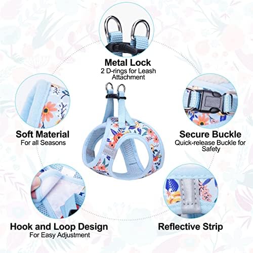 BEAUTYZOO Dog Harness Medium Sized and Leash Set, No Pull Pet Vest -Floral - Image 3
