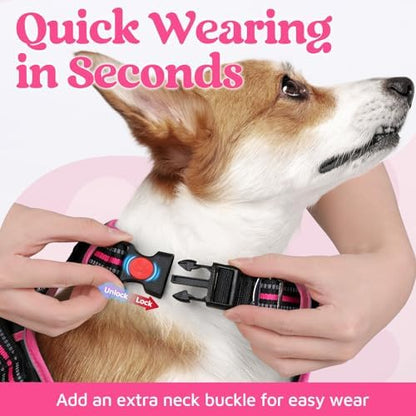 rabbitgoo Dog Harness Medium Sized, No Pull 3 Buckles Easy On & Off - Image 2
