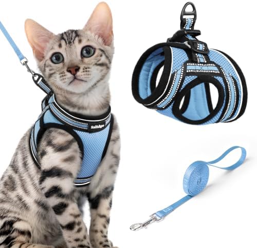 rabbitgoo Cat Harness and Leash Set, Step-in Soft Vest, Light Blue by rabbitgoo
