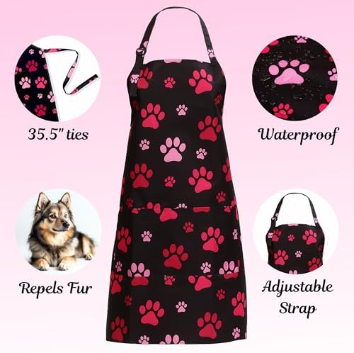 Plum Hill Waterproof Dog Grooming Apron, Groomer Apparel, Pet Washing Smocks - Image 3
