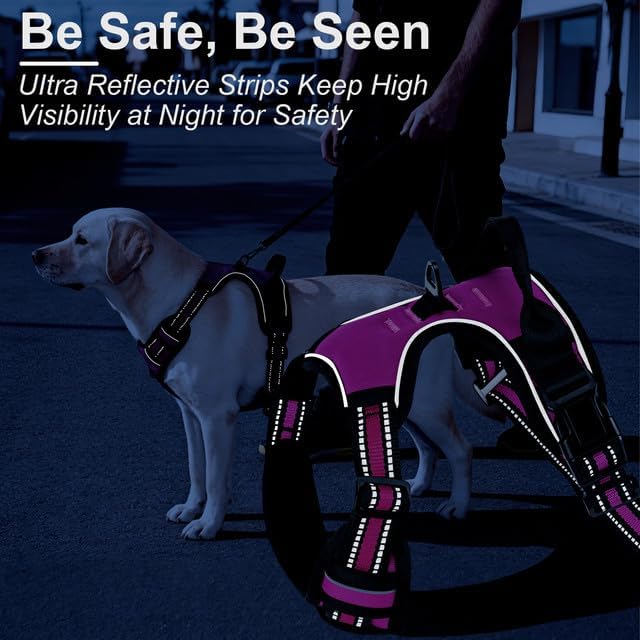 No Pull Dog Harness, Adjustable Reflective Front Clip Pet Vest - Image 6