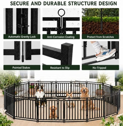 Thickened Outdoor Dog Fence, 16 Panels - Image 5