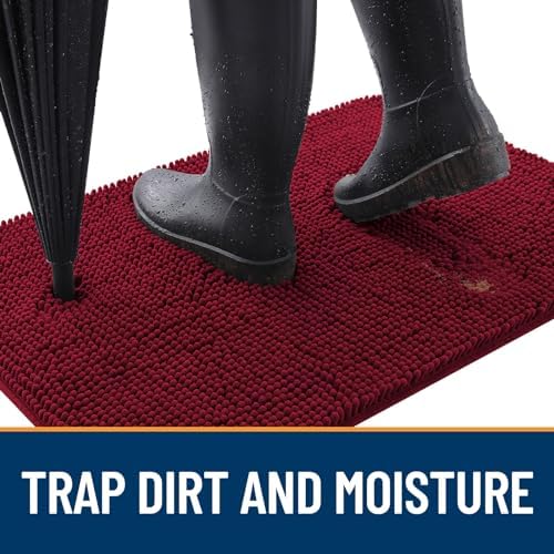 OLANLY Dog Door Mat for Muddy Paws 32x20, Super Absorbent Chenille Mud Mat - Image 2