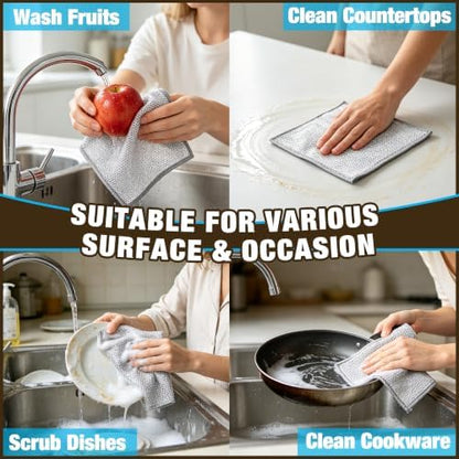 50 Pcs Non-Scratch Reusable Silver Wire Dishwashing Rags - Image 6