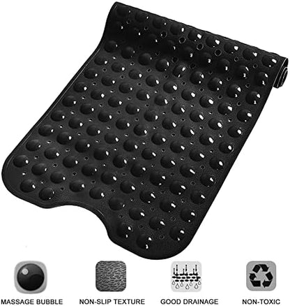 Extra Long Non-Slip Bathtub Shower Mat, 39 x 16 Inch Black Bath Mat - Image 5