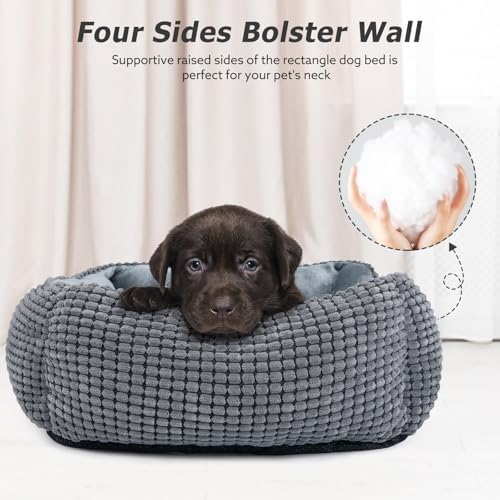 MIXJOY Dog Bed for Large Medium Small Dogs, Rectangle Washable Sleeping Puppy - Image 2