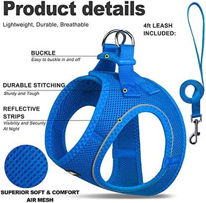 Fida Comfy Dog Harness with Leash, Soft Puppy Vest Escape Proof, Breathable - Image 2