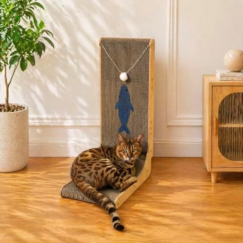 Cat Scratcher, 26.8 Inch L Shape Cat Scratch Pad Wall Mounted - Image 2