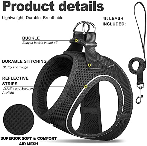 Fida Comfy Dog Harness with Leash, Soft Puppy Vest Escape Proof, Breathable - Image 2