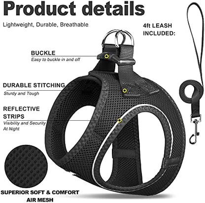 Fida Comfy Dog Harness with Leash, Cat Vest Harness Escape Proof, Breathable - Image 2
