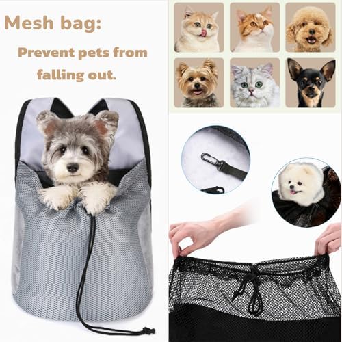 Dog Front Carrier Backpack, Ventilated Mesh Puppy Back Pack - Image 4