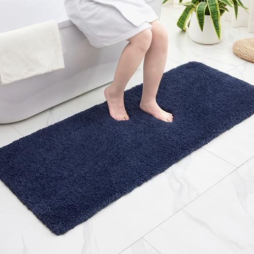 Disolla Navy Blue Bathroom Runner Rug 24x59, Soft Plush Large Bath Mat by Disolla