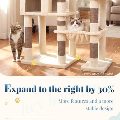 Hey-brother Cat Tree Tower, Wide Base, 5 Platforms - Image 3