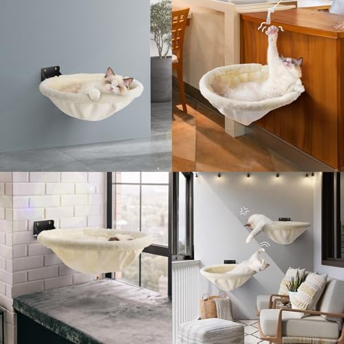 JUNSPOW Cat Hammock Wall Mounted, Foldable & Stable Cat Beds- Breathable Cats - Image 6