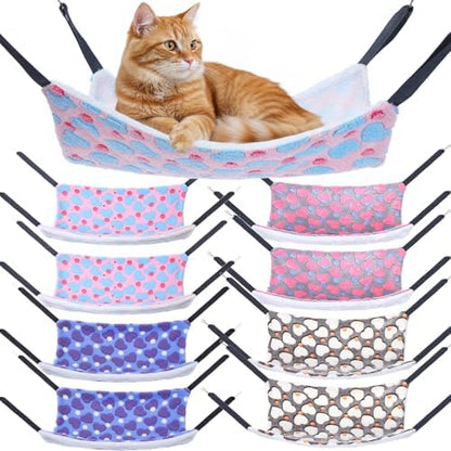 8 Pcs Cat Hammock for Cage, Pet Hammock Bed, Reversible Hanging Cat Hammocks by Unknown