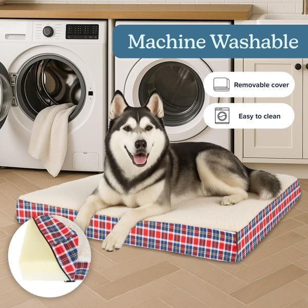 Orthopedic Dog Bed with Memory Foam and Sherpa Top ? Removable, Machine - Image 3