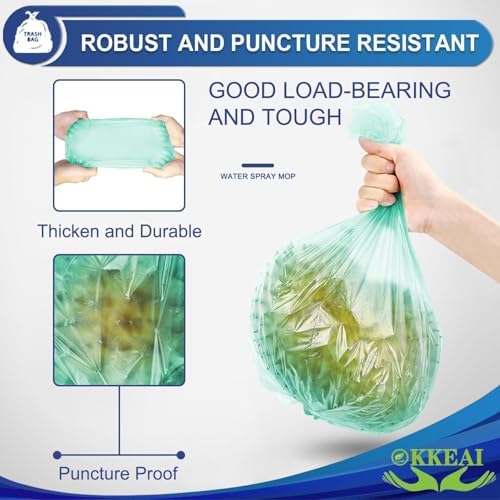 OKKEAI Small Trash Bags 3 Gallon, Light Green Wastebasket Liners - Image 4